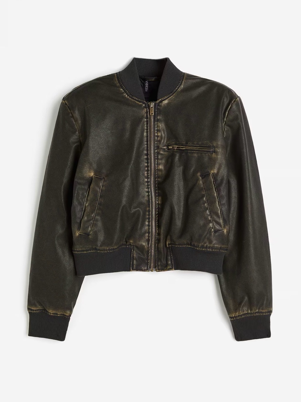 Divided Brown Faux Leather Bomber Jacket